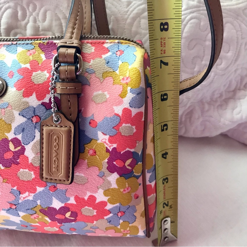 Coach Bennett Peyton Floral Mini Satchel Purse Bag Crossbody Multicolor Vintage - Picture 10 of 12